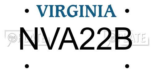 NVA22B Virginia License Plate