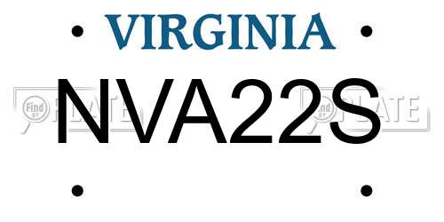 NVA22S Virginia License Plate