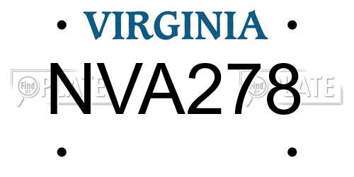 NVA278 Virginia License Plate