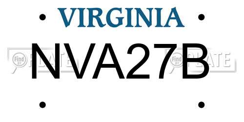 NVA27B Virginia License Plate