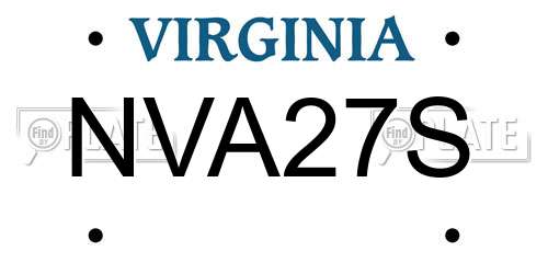 NVA27S Virginia License Plate