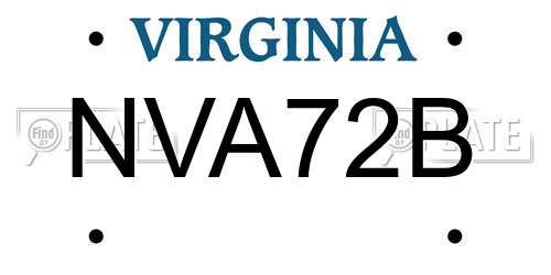 NVA72B Virginia License Plate