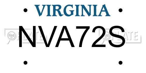 NVA72S Virginia License Plate