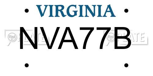 NVA77B Virginia License Plate