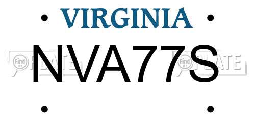 NVA77S Virginia License Plate