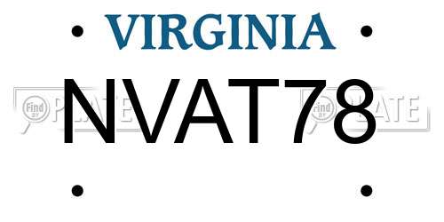 NVAT78 Virginia License Plate