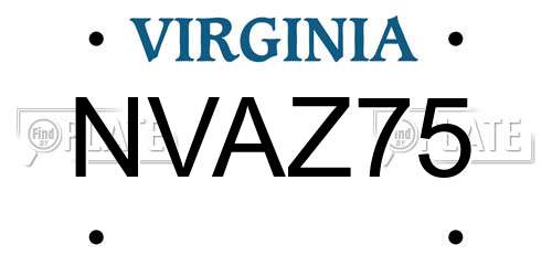 NVAZ75 Virginia License Plate