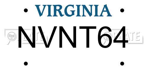 NVNT64 Virginia License Plate