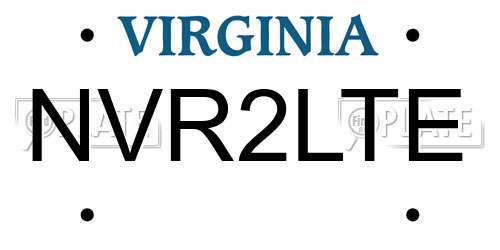 NVR2LTE Virginia License Plate