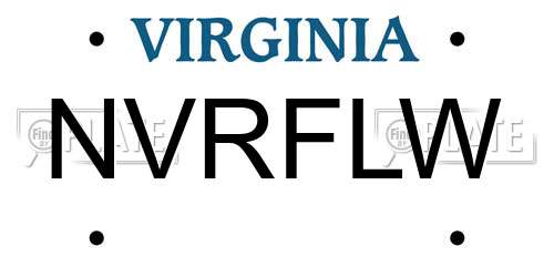NVRFLW Virginia License Plate