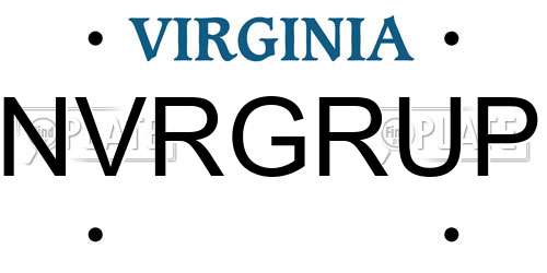 NVRGRUP Virginia License Plate