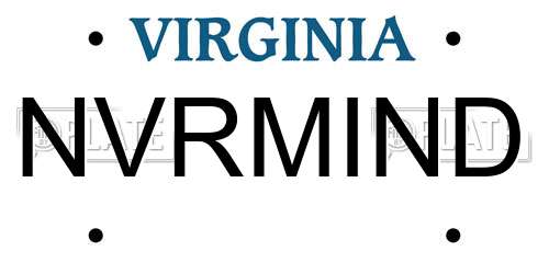 NVRMIND Virginia License Plate