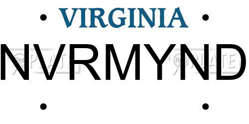 NVRMYND Virginia License Plate