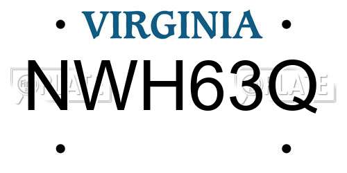NWH63Q Virginia License Plate