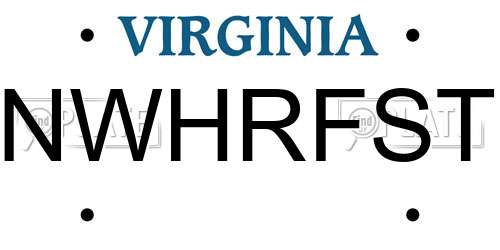 NWHRFST Virginia License Plate