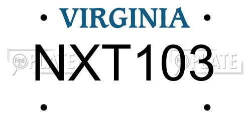 NXT103 Virginia License Plate