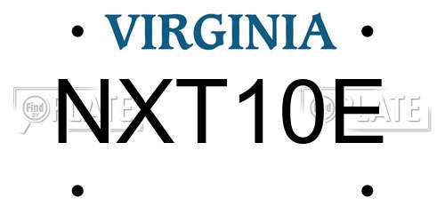 NXT10E Virginia License Plate