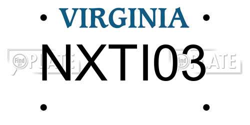 NXTI03 Virginia License Plate