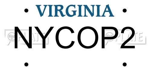 NYCOP2 Virginia License Plate