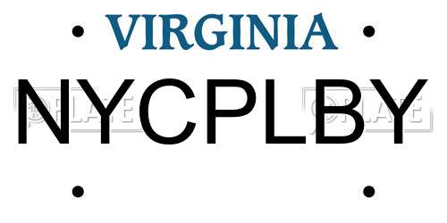 NYCPLBY Virginia License Plate
