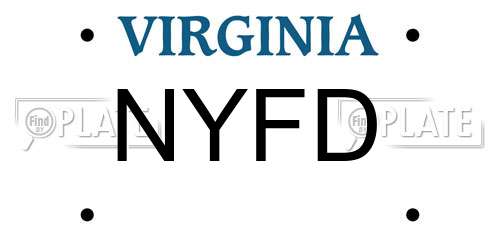 NYFD Virginia License Plate