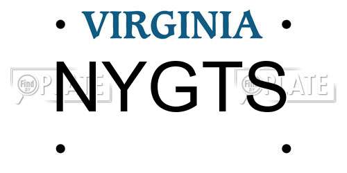 NYGTS Virginia License Plate