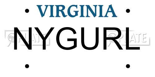 NYGURL Virginia License Plate