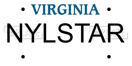 NYLSTAR Virginia License Plate