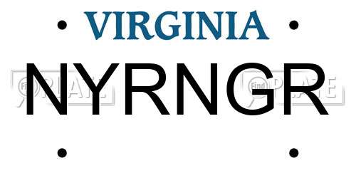 NYRNGR Virginia License Plate