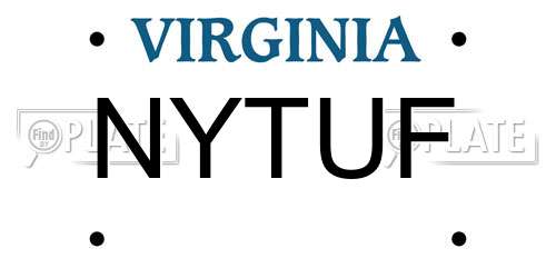NYTUF Virginia License Plate