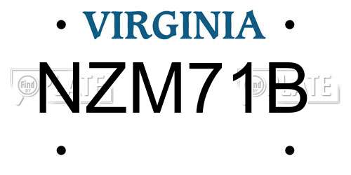 NZM71B Virginia License Plate