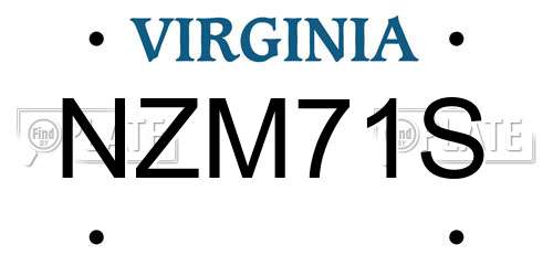 NZM71S Virginia License Plate