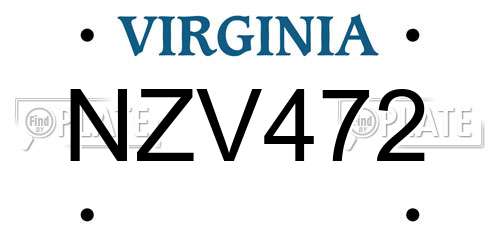 NZV472 Virginia License Plate