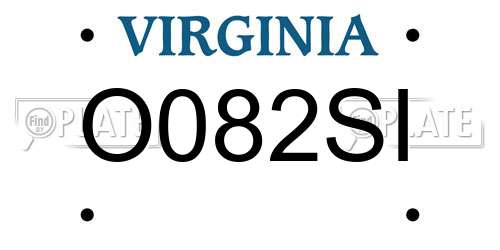 O082SI Virginia License Plate