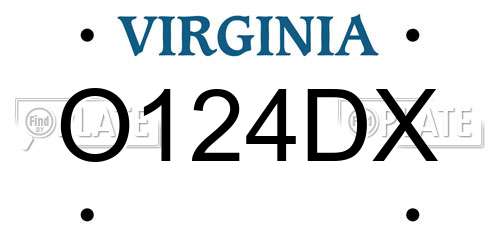 O124DX Virginia License Plate