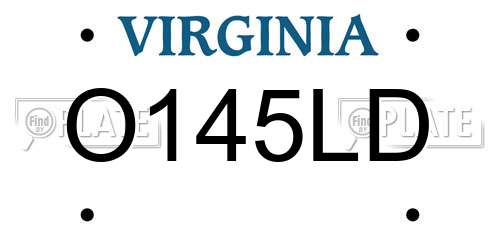 O145LD Virginia License Plate