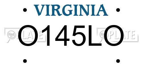 O145LO Virginia License Plate