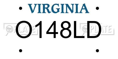 O148LD Virginia License Plate