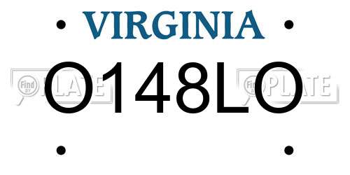 O148LO Virginia License Plate