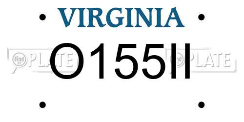 O155II Virginia License Plate