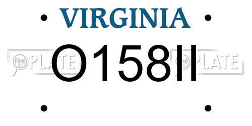 O158II Virginia License Plate
