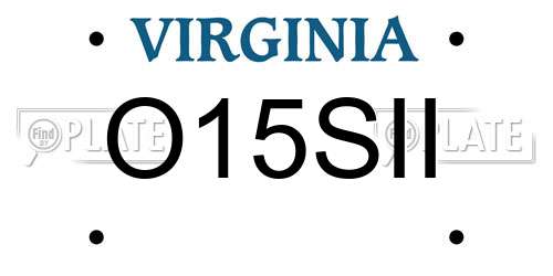 O15SII Virginia License Plate