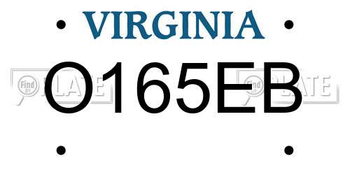 O165EB Virginia License Plate