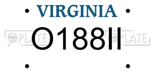 O188II Virginia License Plate