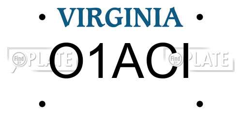 O1ACI Virginia License Plate