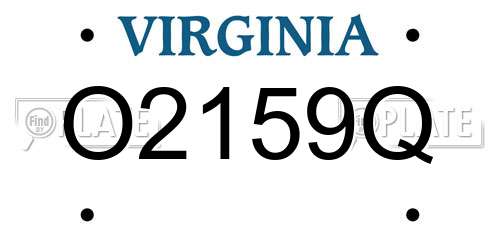 O2159Q Virginia License Plate