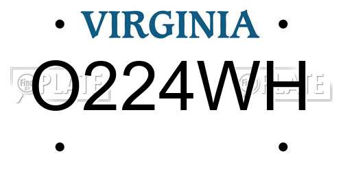O224WH Virginia License Plate