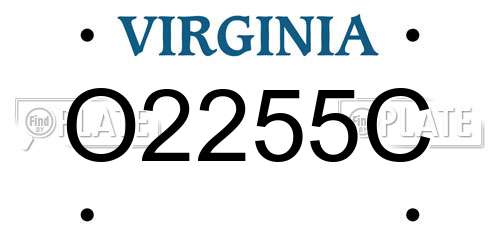 O2255C Virginia License Plate