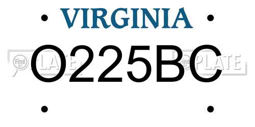 O225BC Virginia License Plate