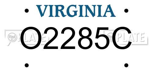O2285C Virginia License Plate
